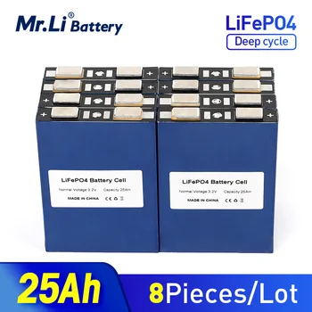 Mr.Li 8PCS 25000mAh LiFePO4 akumuliatoriaus elementas 3.2V 25Ah ličio geležies fosfato giluminiai ciklai, skirti 