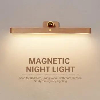 Veidrodžio užpildymo šviesos juosta 3 režimai Įkraunama tualeto spintelė Makiažo lempa Belaidė spinta Siena Medinis naktinis apšvietimas