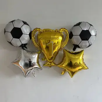 2023 Naujas futbolo trofėjus Aliuminio plėvelės balionas Vaikų dienos gimtadienio scenos išdėstymas Auksinės ir sidabrinės žvaigždės balionas