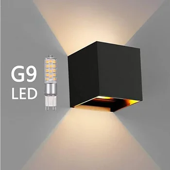 Magdalyn Led G9 sieninis šviestuvas Lauko / vidaus vandeniui atsparus IP 65 ant paviršiaus montuojamas LED aukštyn ir žemyn sieninis šviestuvas Verandos sodas 6W AC 90-260V