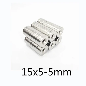 15x5-5 Itin galingi magnetai 15*5 mm skylė 5 mm Nuolatinis neodimio magnetinis 15x5-5mm priešpriešinis apvalus magnetas