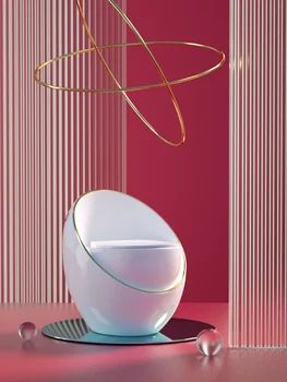Lengvas prabangus šiaurietiško stiliaus spalvingas buitinis itin besisukantis sifonas Tualetas Dezodorantas Tualetas Vientisas sėdimas tualetas Kūrybinis tualetas