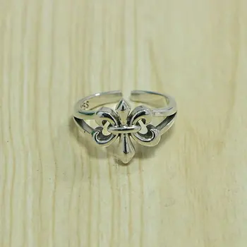 Sterling Silver S925 Korean Edition inkaro gėlių žiedas moteriškam retro tailandietiškam sidabriniam personalizuotam kryžminiam paprastam rodomajam piršto žiedui