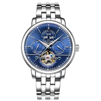 KARNAVALINIAI laikrodžiai Vyrai Populiariausias prabangus prekės ženklas Automatinis mechaninis laikrodis Vandeniui atsparus amžinas kalendorius Tourbillon Vyriškas laikrodis Reloj