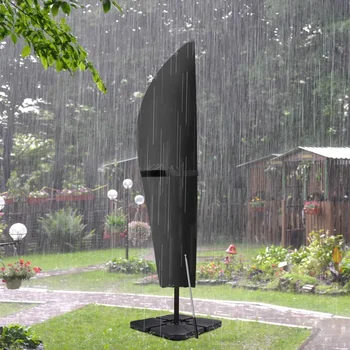 Neperšlampamas lauko greideriui Oksfordo audinio skėčio apsauginis dangtelis Atsparus oro sąlygoms Terasos konsolės skėčio lietaus dangtelis