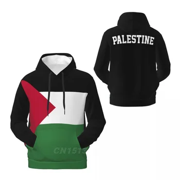 Winter Warm Palestine Flag 3D vilnonis džemperis su gobtuvu su kišeniniu megztiniu Vyrai Moterys Unisex Hip Hop stiliaus džemperis