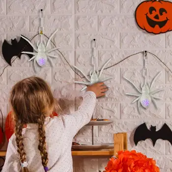 Helovino voro dekoras Baisus švytintis voras Sudėtingas dekoras Paslaptingi dekoravimo reikmenys langų lubų sienai ir durims