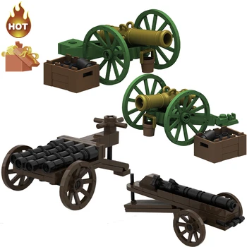 Viduramžių Napoleono karai Vienaragio artilerijos vargonai Patrankos bombų modeliai WW2 statybiniai blokai Žaislai Vaikų dovana berniukams Mergaitės Juguetes