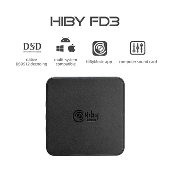 HiBy FD3 Tipas C USB DAC ausinių stiprintuvas Garsas HiFi ES9038Q2M DSD512 MQA 2.5 3.5 4 lizdo ausinės Win10 Android iOS Mac PC