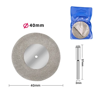 40/50/60mm deimantinis šlifavimo diskas su švaistikliu Metalo pjovimo disko gabalas Dremel priedai metalo perlas Jade Rotaty įrankis