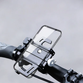 1 PCS Motociklas Elektrinis dviratis Išmanusis telefonas CNC aliuminio lydinio laikiklis Penki nagai Mechaninis dviračio telefono laikiklis Juoda