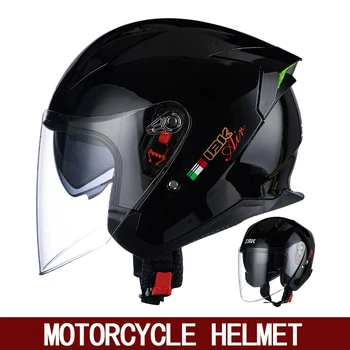 Visureigio motociklininko šalmo taško sertifikavimas vyrų ir moterų viso veido retro motociklo dvigubo objektyvo žiemos anti-rūko helme