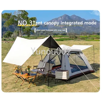 Black Glue Silver Glue Camp Canopy Camping Tent Fully Automatic 2023 Nauja keturių kampų palapinė ir baldakimu du viename