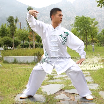 Vyras Moteris Tai chi Uniforma Kovos menai Kung fu švarkas ir kelnės Wing Chun Changquan Wushu kostiumas
