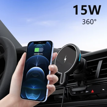 Magnetinis belaidis automobilinis įkroviklis Belaidis įkroviklis Automobilinis ventiliacijos laikiklis -MagSafe automobilinis įkroviklis, skirtas iOS Telefonas 12 13 14 Pro Max-