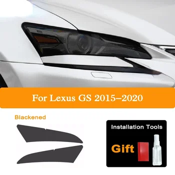 2 vnt automobilio žibintų atspalvis juoda apsauginė plėvelė apsauga Skaidri TPU lipdukų priedai Lexus GS 2015-2020 GS 350 300