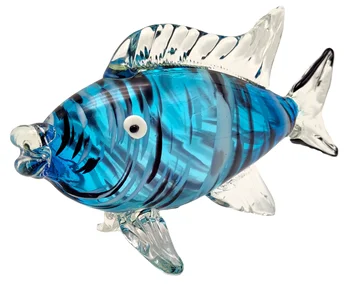stiklo atogrąžų žuvų figūrėlių ornamentas