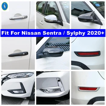 Priekiniai galiniai rūko žibintai / Galinio vaizdo veidrodis / Durų rankenos dangtelio apdaila tinka Nissan Sentra / Sylphy 2020 - 2023 Blizgus / Anglies pluoštas
