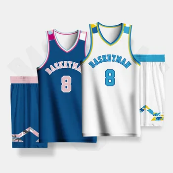 Reversible Basketball Sets for Men Customizable Full Sublimation Team Name Number Logo Printed Jerseys Shorts Uniforms Unisex