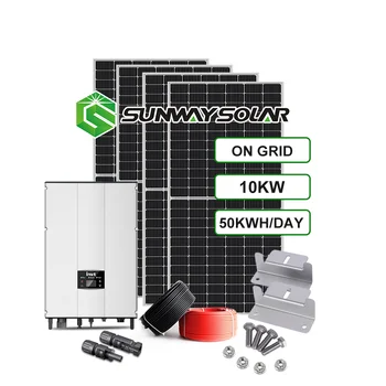 Sunway 100kw saulės kolektorių sistema tinklelyje 10kw 8kw 6kw 5000 vatų saulės baterijų rinkinys saulės 5kw