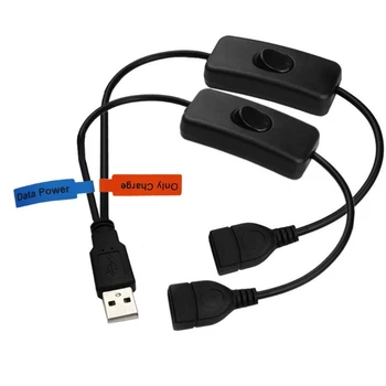 USB 2.0 A 1 nuo vyro iki 2 Dvigubas USB vidinis duomenų šakotuvas Maitinimo adapteris Y skirstytuvas USB įkrovimo maitinimo laidas Laido prailginimo kabelio jungikliai