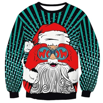 New Pop 3D Tėvas Kalėdų spausdinimas Katės Džemperiai Vaikai Mada Gatvės apranga Megztiniai Šauni sportinė apranga Vyrams Drabužiai