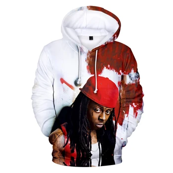 Populiarus režimas Hip Hop Lil Wayne 3D gobtuvai Vyrai Moterys Pavasario rudens džemperiai Asmenybė Reperis Lil Wayne Mados drabužiai