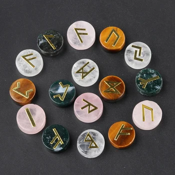 25vnt Natūralaus akmens agatas Skaidrus kvarco runų būrimas Meditacijos abėcėlė Smėliuotas raidžių karneolio dovanų rinkinys