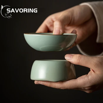 kinų žydros porceliano arbatos užpilai Teavero įrankis ru krosnis keraminė arbata Filtras Keramika Arbatos rinkinys Priedai Arbatos filtras Nuotėkis