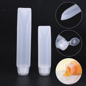 1PC 30ML/50ML Baltas plastikinis tuščias išspaustas buteliukas Kelioninis lūpų dažų vamzdelis Pakartotinai užpildomas makiažo sub-butelis Skaidrus kosmetikos indas
