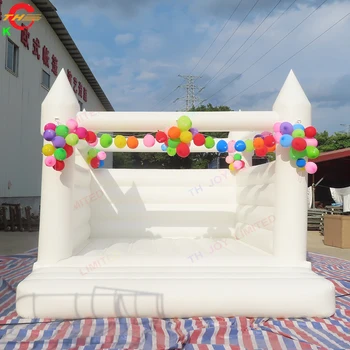 Nemokamas oro pristatymas 4x4m Baltas pripučiamas vestuvių šokėjas Bounce House for Kids Party nuoma