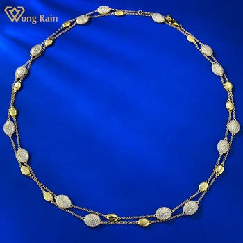 Wong Lietus Vintage 18K Gold Plated 925 Sterling Silver Lab Sapphire Gemstone Sparkling Women Necklace Gifts Jewelry Free Shipping