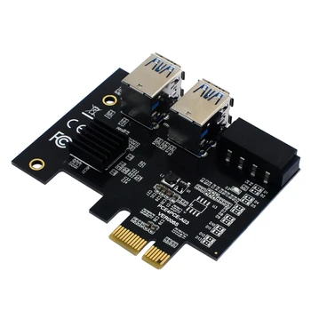 PCIe į PCIe adapteris nuo 1x iki 16x nuo 1 iki 4 USB paauksuotas dvigubas sluoksnis + 4pin maitinimo šaltinio išplėtimo kortelės šakotuvas