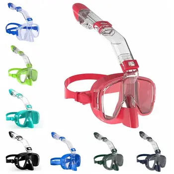 Anti-Fog Nardymo kaukės Integruotas kvėpavimo vamzdelis Skystas silikoninis snorkelio kaukių rinkinys Atsparumo gniuždymui profesionalas
