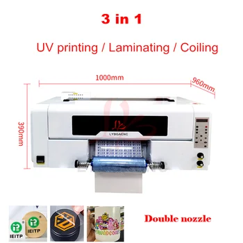 LY A3 daugiafunkcinis krištolo etikečių spausdinimas Laminavimo ritė 3 In 1 mašinoje UV DTF dvigubų marškinėlių spausdinimo mašina