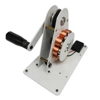 Rankinis švaistiklio generatorius Avarinis USB įkrovimas 12V nuolatinio magneto mini generatorius Fizinio elektromagnetinio mokymo demonstravimas