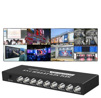 Aukštos kokybės SDI skirstytuvas 1x8 Multimedijos skirstytuvas SDI plėstuvo adapterio palaikymas 1080P TV vaizdo įrašas projektoriaus DVR