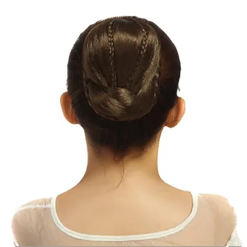 Sintetinės bandelės Karščiui atsparus pluoštas Moterys Juodos spalvos 12cm ilgų plaukų gabalas Pyntas Čignono spaustukas spurgų plaukų volelyje