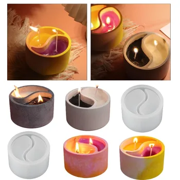 Tai Chi Yin Yang žvakių puodelio silikoninės formos žvakių gamybai Laikymo dėžutė 