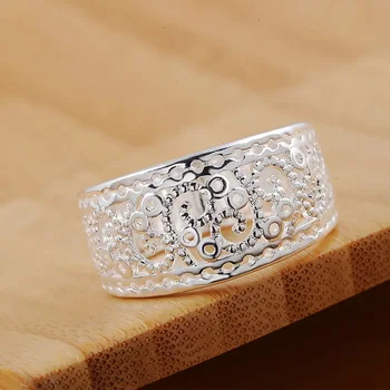 Didmeninė bauda 925 svarų sterlingų sidabro žavesio žiedas mielas moterims Lady vestuvių vakarėlio dovana Prabangi klasika