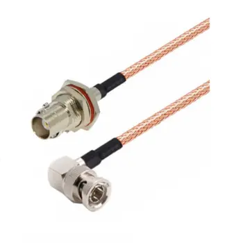 RG179 kabelis BNC moteriškas BNC kampinio kabelio adapteris 75 omų vaizdo įrašas BNC jungties kabelis bnc rg179 sąsajos kabelis