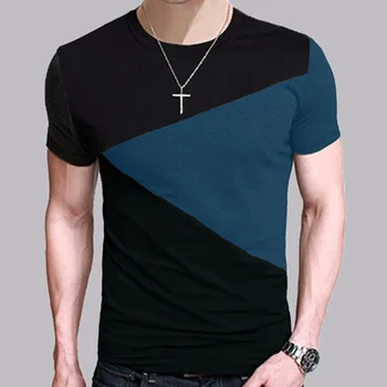 B1571 Ekipažo marškinėliai su kaklu Vyriški marškinėliai trumpomis rankovėmis Laisvalaikio marškinėliai Tee Tops Trumpi marškiniai Dydis M-5XL TX116-R