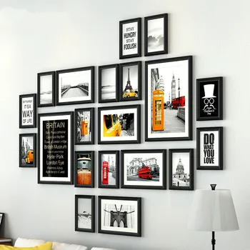 Europe Style Solid Wood Photo Frame Wall 20PCS/set Home Sofa Decor Photo Frames Vintage Combination Frame for Wall Decoration
