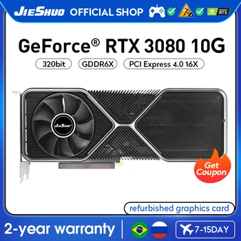JIESHUO RTX 3080 10GB NVIDIA žaidimų vaizdo plokštė GDDR6X GPU 320 bitų RTX3080 10G asmeniniam kompiuteriui skirtas vaizdo įrašas 