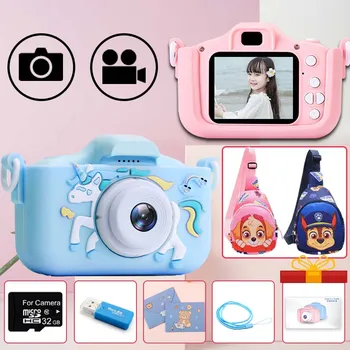 Skaitmeninė vaikų kamera mergaitėms Berniukai Mažylis Vaikų žaislas Vaizdo gimtadienis Kalėdų dovana Mažylis Paauglių dovanos Lauke Rožinė Mėlyna