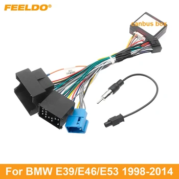 FEELDO Car 16pin maitinimo laido laidyno adapteris, skirtas BMW E39/E46/E53 (98-14) didelio ekrano garso instaliacijos pagrindinis blokas