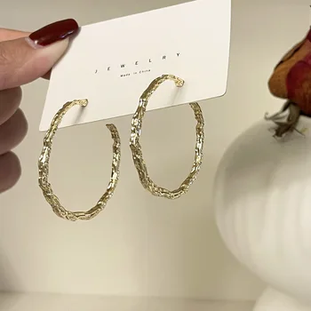 Nauja hiperbolė C formos ausų žiedų dizainas Kaltiniai netaisyklingi dideli auskarai moteriškiems papuošalams