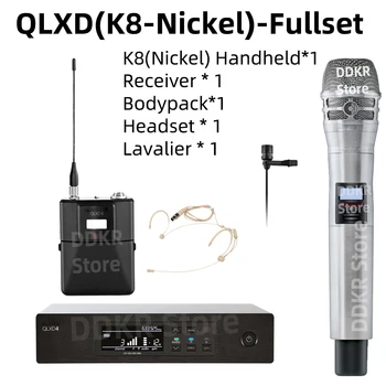 DDKR QLXD4 K8-Nickel Fullset UHF True Diversity Wireless Microphone System Karaoke Stage Performances Mic Wireless Professionnel