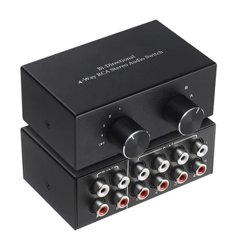 ioio 4 Way Bi-Directional RCA Stereo 2 In 4 Out/ 4 In 2 Out L Switcher