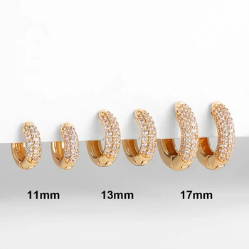 Mažas geometrinis apvalus apskritimasHoop auskaras moterims skaidrus CZ Cirkonio krištolo Apkabinimo auskaras Ausų sagtis Aukso spalvos variniai papuošalai